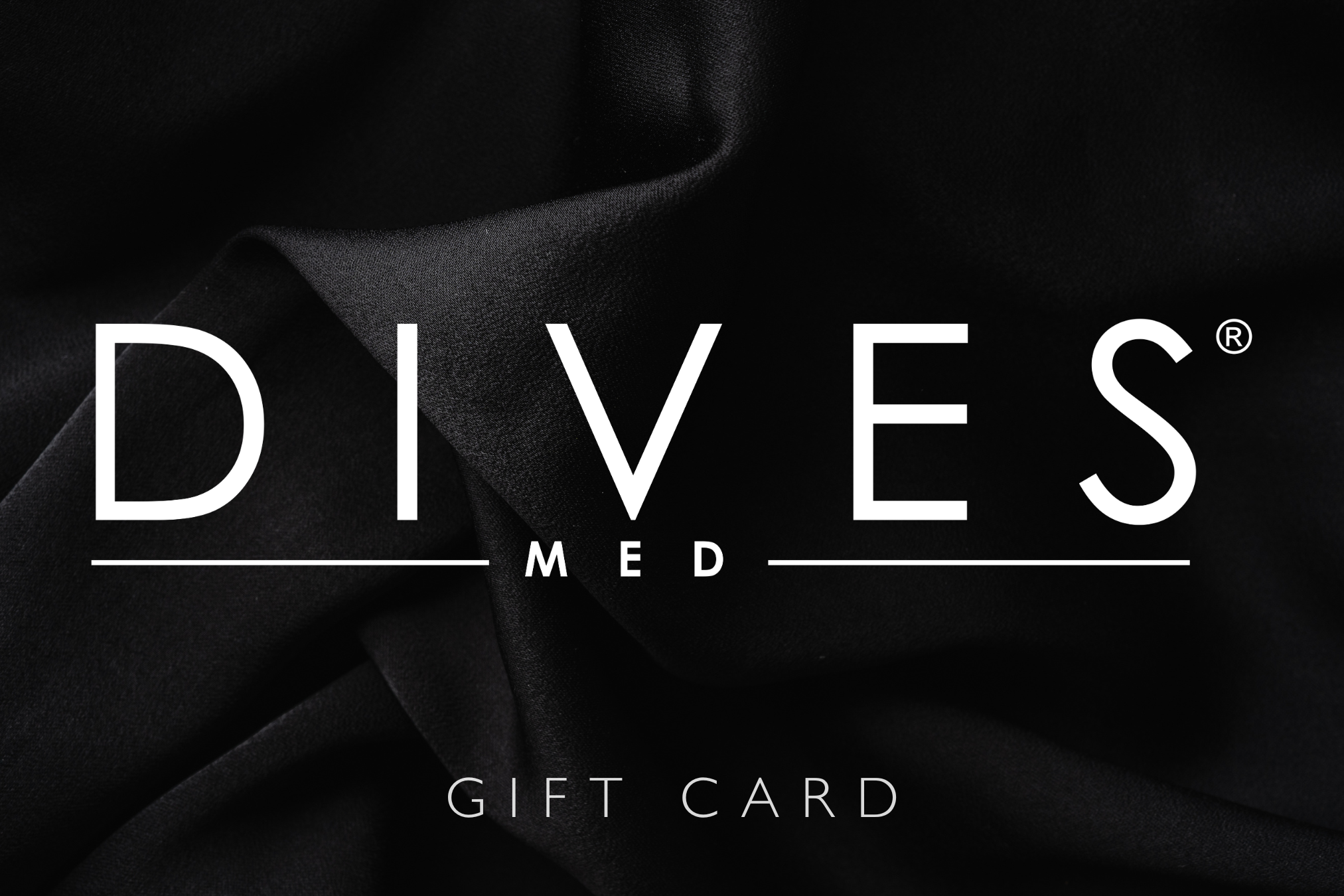 DIVES MED digital gift card in premium minimalist design, ideal for skincare professionals and luxury aesthetic gifting