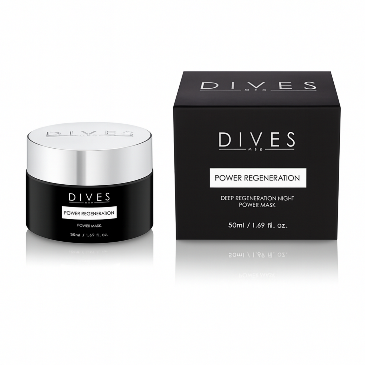 DIVES Power Regeneration night power mask with packaging on a white background